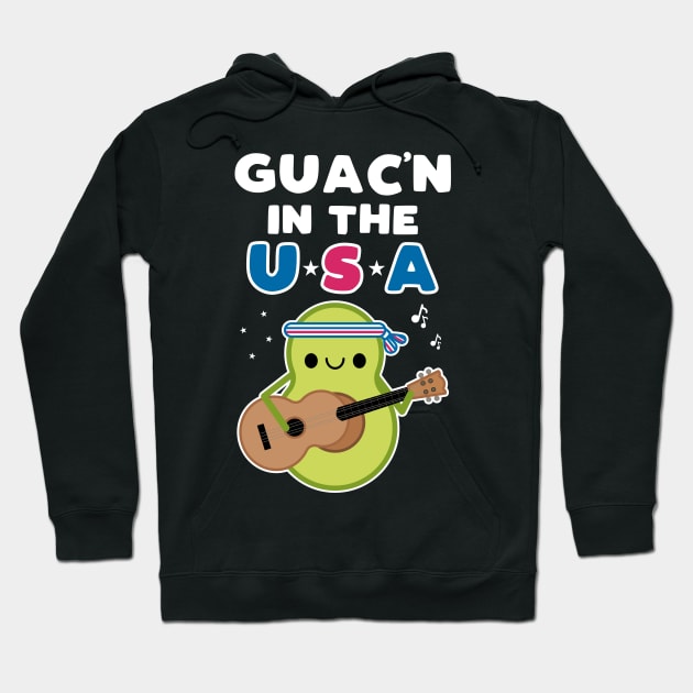 Cute Avocado Pun Guac'n In the USA Hoodie by MedleyDesigns67